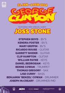 Line-up George Clinton in Metropolis 31 jan - 2 feb 2014