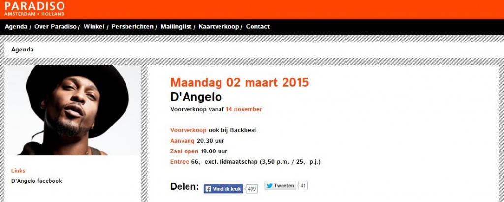 dAngelo geeft concert in Paradiso