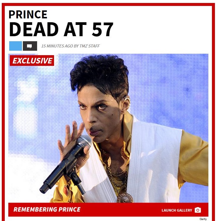 Prince overleden (TMZ)